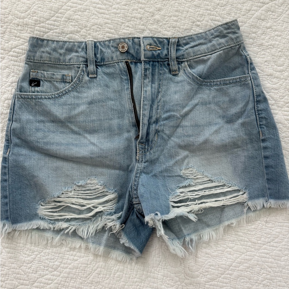 KanCan Light Blue Distressed Jean Shorts